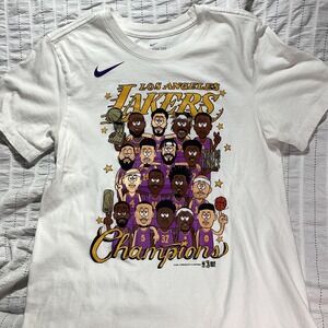 Nike Los Angeles Lakers 2020 NBA Finals Champions Caricature T-Shirt Mens Small